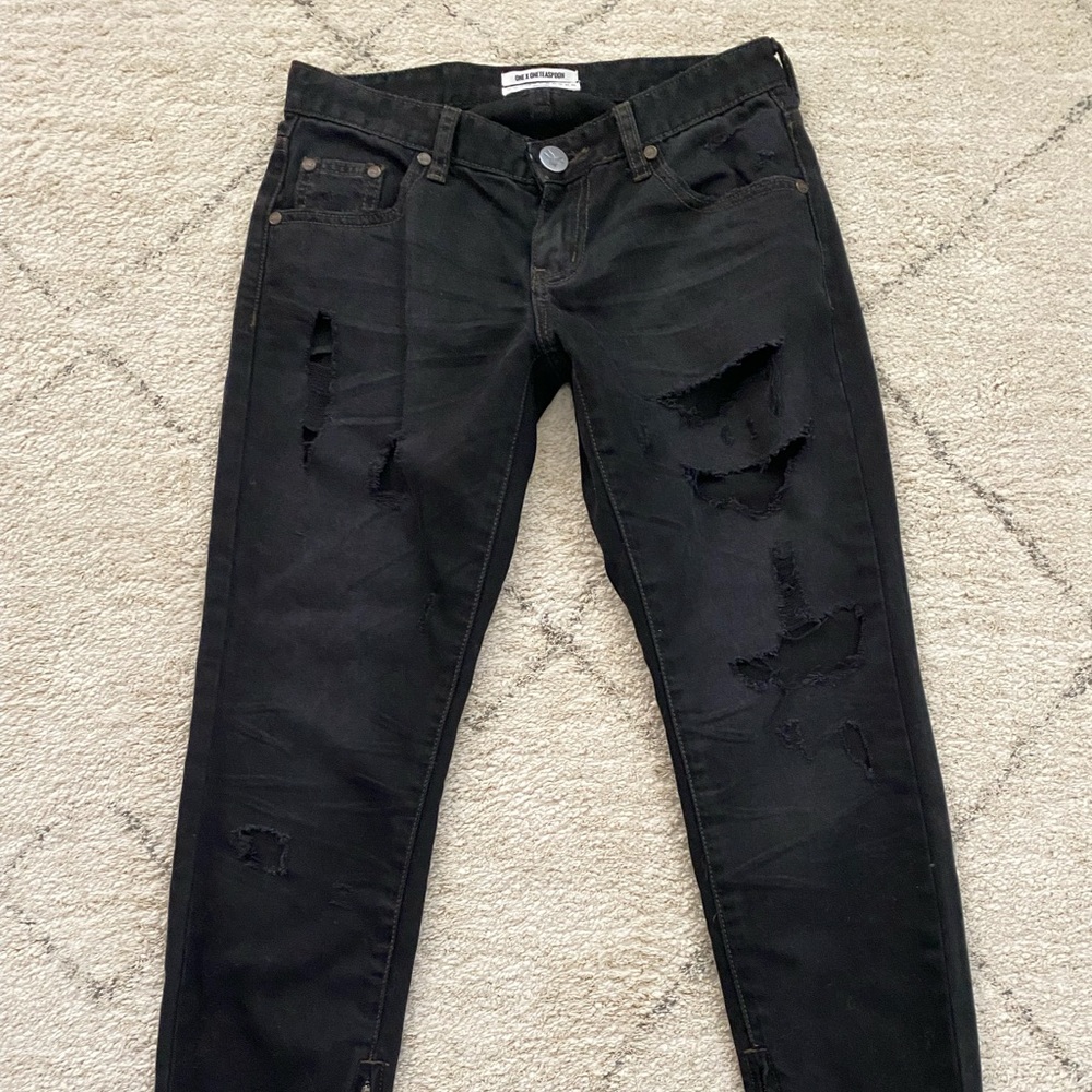 One X One Teaspoon freebird black distressed Anthropologie free people mother